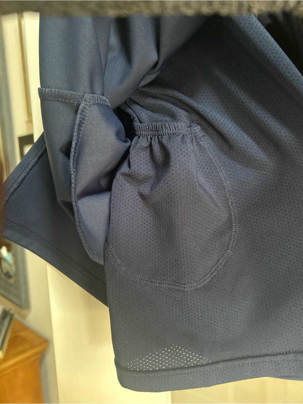 Navy Blue Athletic Culotte Stretchy Skirt with Built In Shorties - Picture 5 of 8